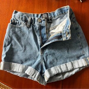 BDG High Rise Blue Denim Shorts Size 25